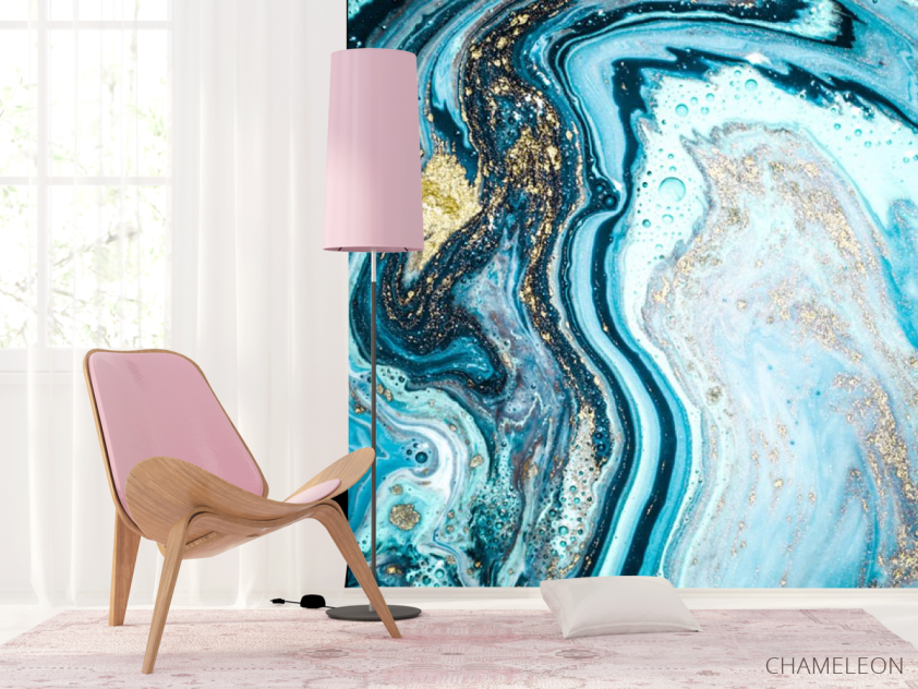 Фотошпалери Fluid Art блакитний - 4
