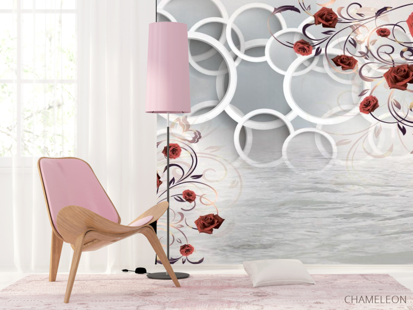 Фотошпалери Троянди і кола 3d - 4