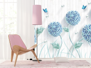 Фотошпалери 3D блакитні кульбаби - 4