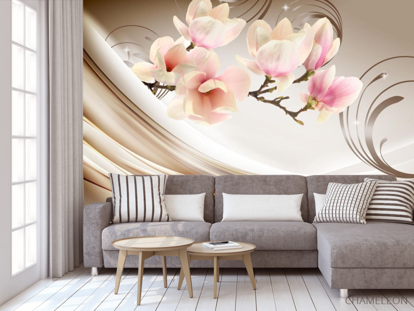 Фотообои Магнолия на атласе - 3