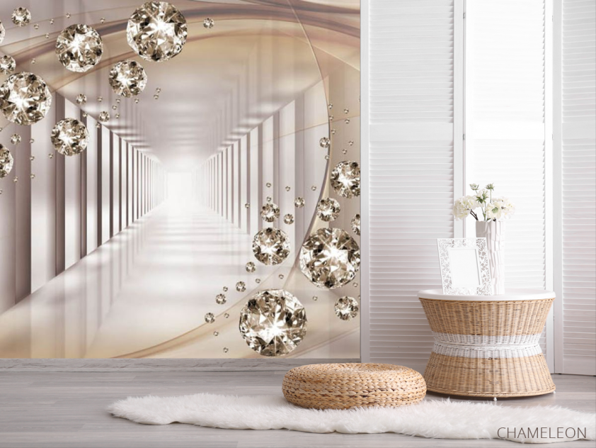 Фотошпалери 3Д тунель з камінням - 2