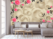 Фотообои Розы и круги 3d - 3