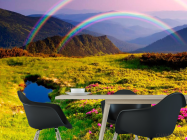 Фотошпалери Кольорове поле, веселка - 1