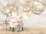 Фотообои Белые цветы 3d - 4