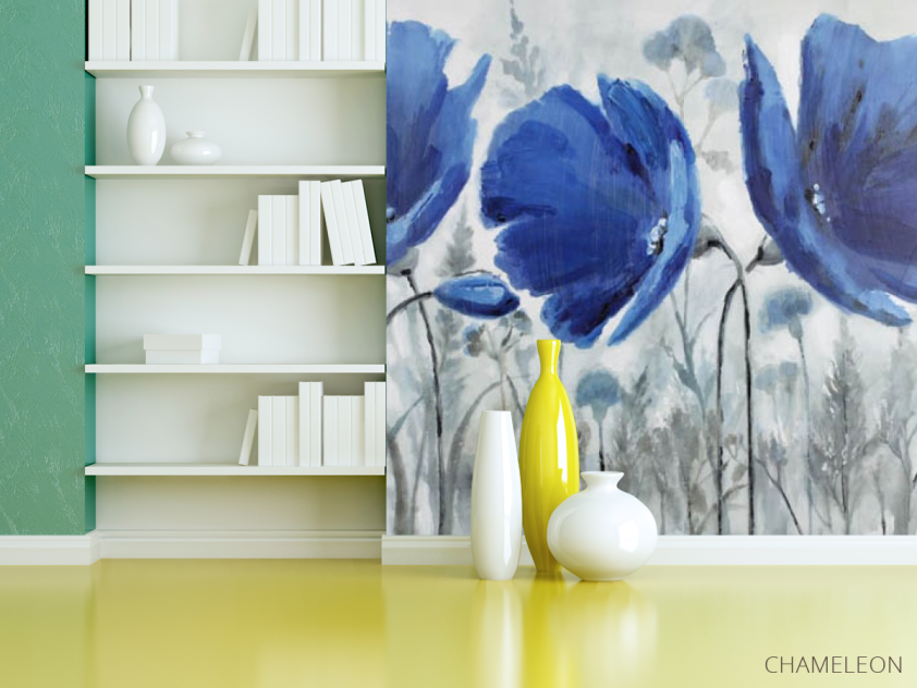 Фотошпалери сині маки - 3