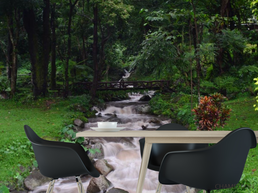 Фотошпалери сірий водоспадик на струмку - 1