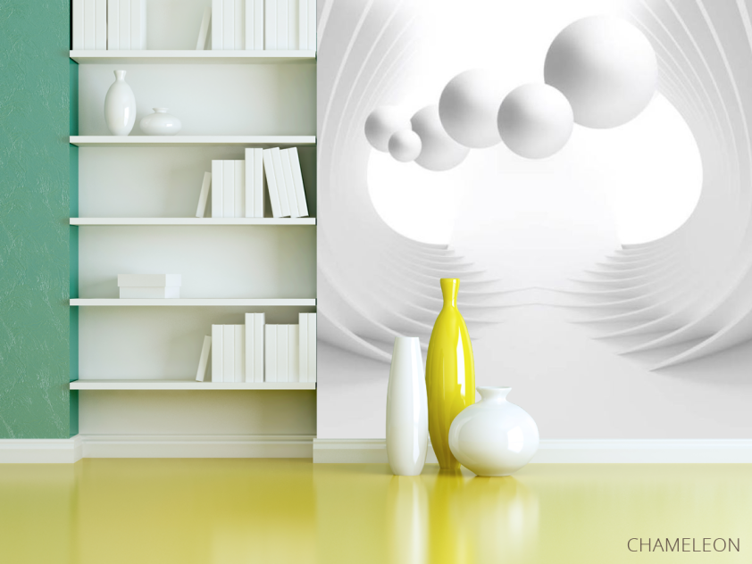 Фотошпалери 3D кулі сірі - 3