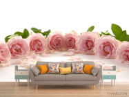 Фотообои розовые розы по кругу - 1