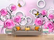 Фотообои Розы сиреневые 3d - 1