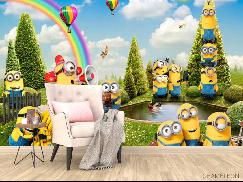 Фотообои Миньоны на лужайке - 4