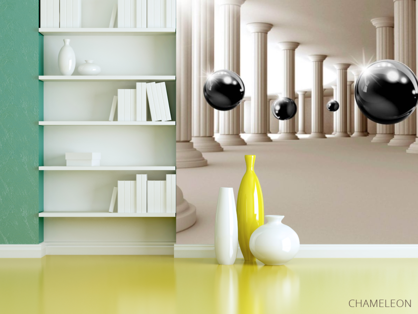 Фотошпалери 3Д кулі і колони - 3