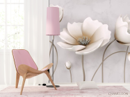 Фотошпалери Керамічні квіти на бежевому тлі - 4