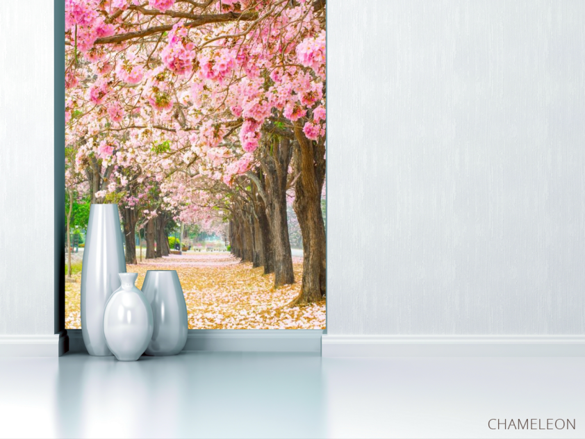 Фотообои аллея из розовых деревьев - 1