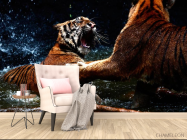 Фотообои Драка тигров - 4