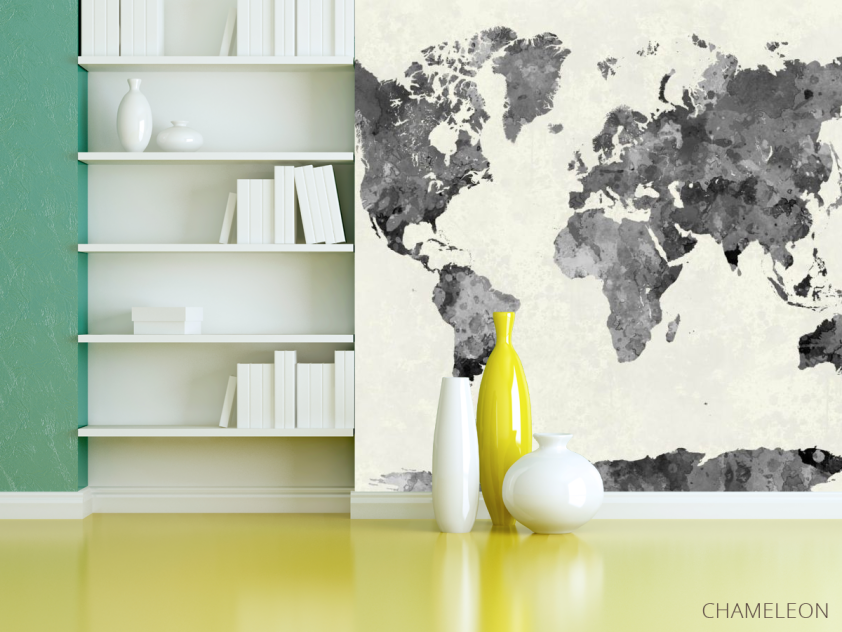 Фотошпалери Акварельна карта - 3