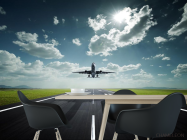 Фотошпалери літак над злітною смугою - 1
