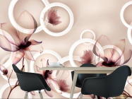 Фотошпалери 3d коричневі квіти - 1