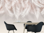 Фотошпалери Графічні бежеві пальмове листя - 1