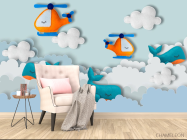 Фотообои Фетровые вертолетики - 4