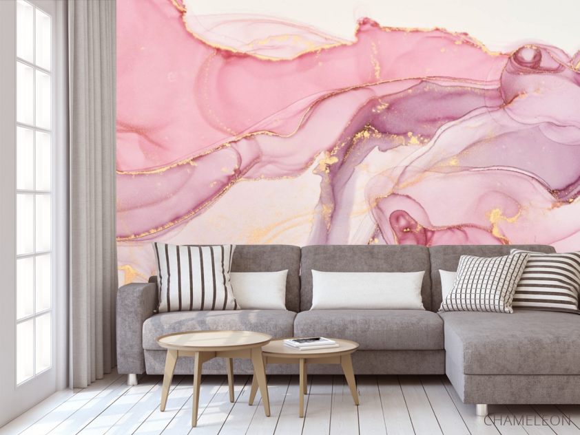 Фотообои Розовый Fluid art - 3