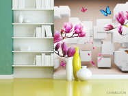 Фотошпалери 3д магнолія - 3