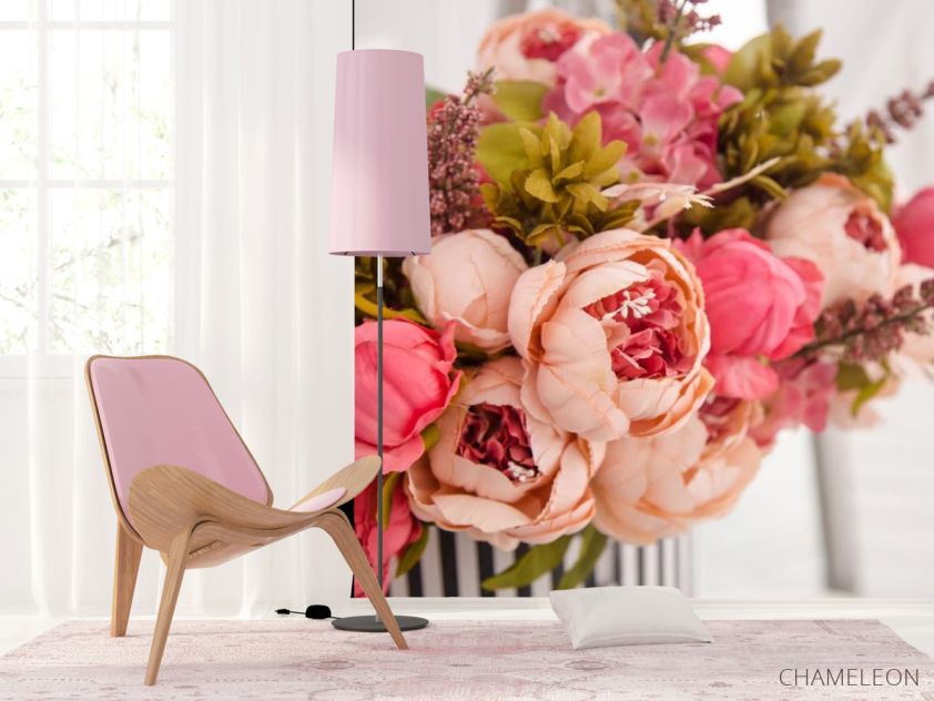 Фотошпалери рожевий букет вкорзине - 4