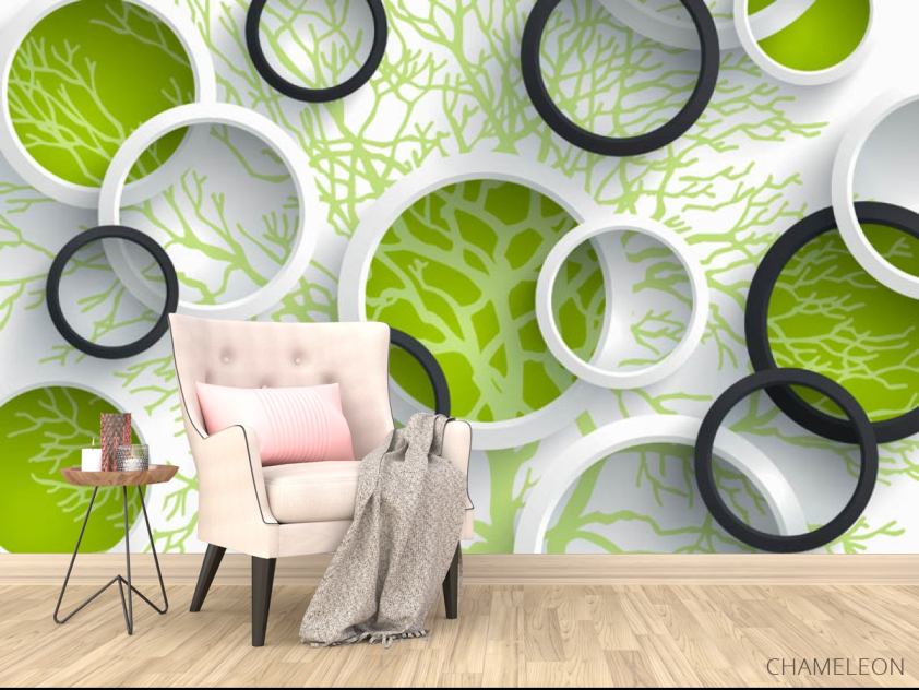 Фотообои Круги зелёные 3д - 4