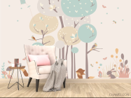 Фотообои Лисички и деревья - 4