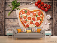 Фотообои Пицца в виде сердца - 1