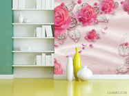 Фотошпалери 3D рожеві квіти - 3
