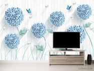 Фотообои 3d голубые одуванчики - 2