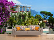 Фотообои вид на море из цветочного сада - 1