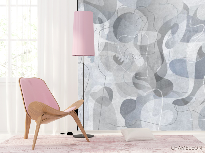 Фотошпалери Геометричні силуети синя - 4