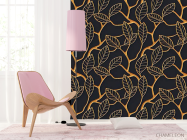 Фотошпалери золоті листя 3д - 4