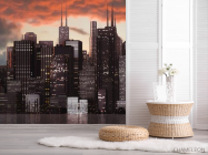 Фотошпалери захід сонця над мегаполісом - 2