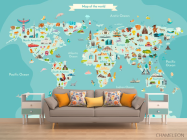 Фотообои Бирюзовая карта детская - 1