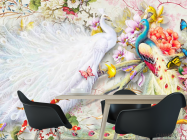 Фотошпалери Два шикарних павича в японському стилі - 1