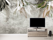 Фотообои Листья на бетоне - 2