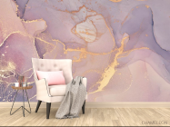 Фотообои Розовый fluid art с золотом - 4