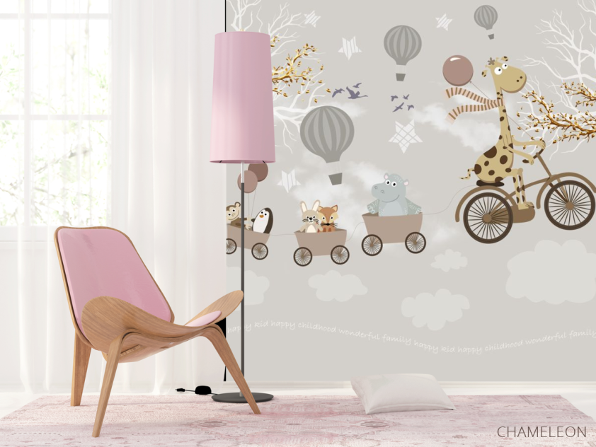 Фотошпалери Лисички на воздушных шариках - 4