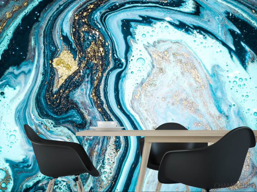 Фотошпалери Fluid Art блакитний - 1