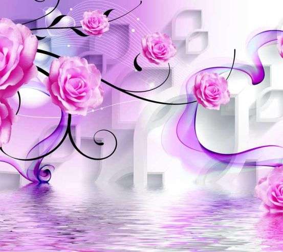 Фотообои 3д розовые розы 22092