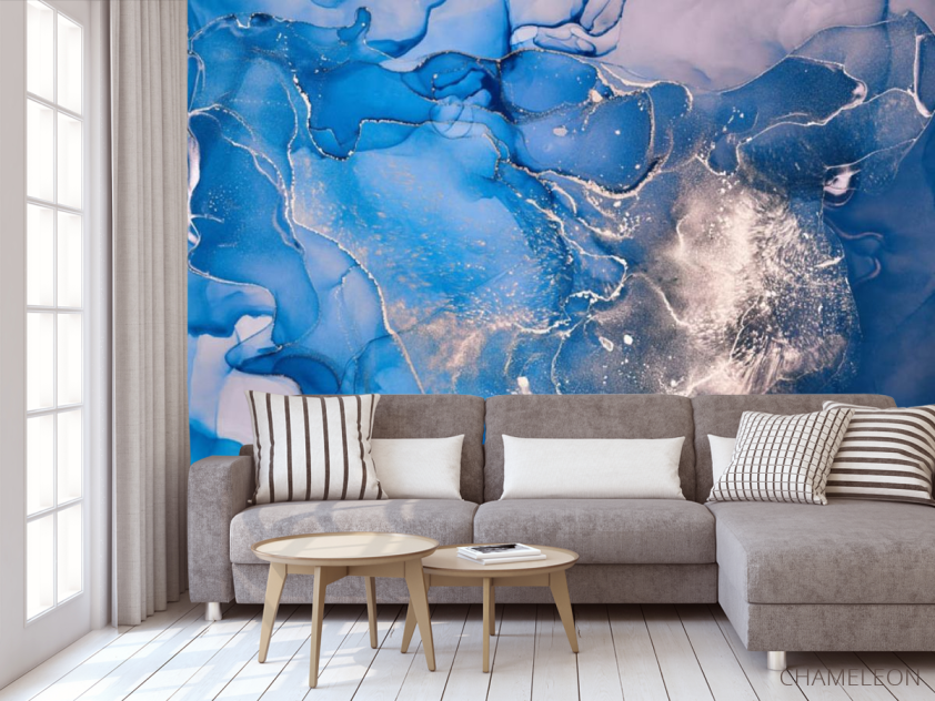 Фотообои Синий fluid art - 3