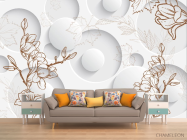 3д фотообои 3D цветы - 1