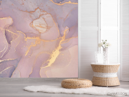 Фотошпалери Рожевий fluid art з золотом - 2