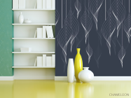 Фотошпалери білі спіральки на синьому - 3