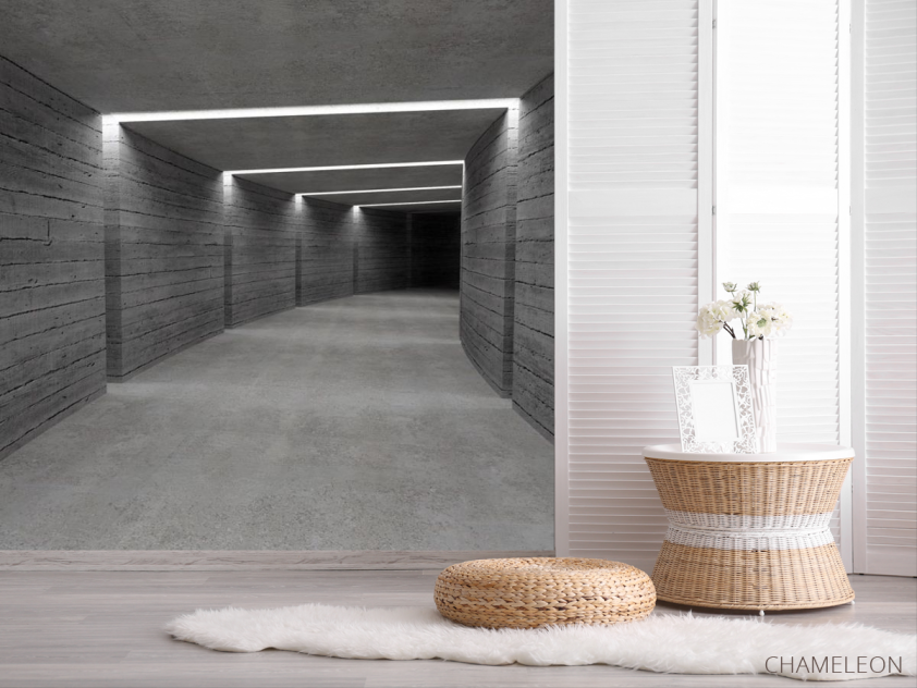 Фотошпалери Сірий дерев'яний коридор - 2