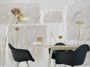 Фотошпалери сушені квіти на сірому дизайнерському тлі. - 1