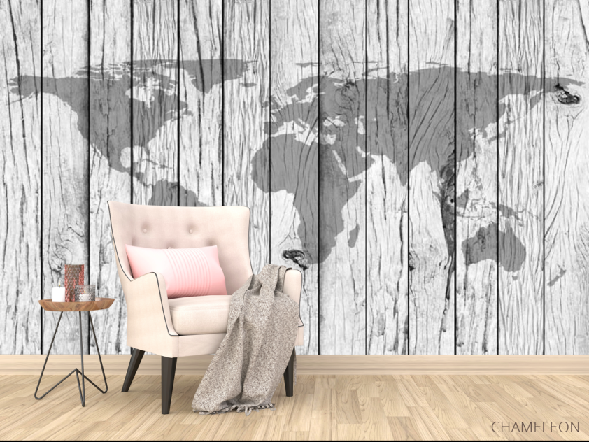 Фотообои Карта на фоне дерева - 4