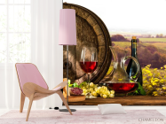 Фотошпалери бочка, сир і вино - 4